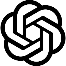Es el Logo de ChatGPT en blanco y negro.